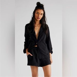 Free People Black Textured Set